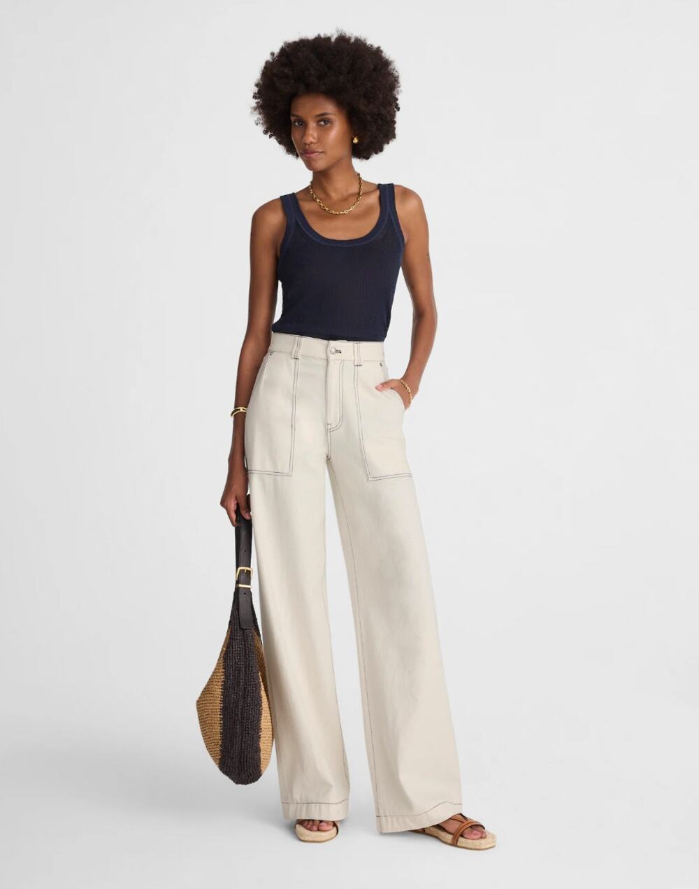 MADEWELL Superwide-Leg Utility Jeans in Vintage Canvas Sz 31 $148 {3F16}